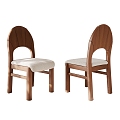 French Middle Style Dining Chair 3d model