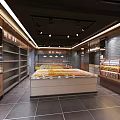 Modern Supermarket Interior Design With Fresh Fruit Display Stalls Shelves And Bright Lighting
