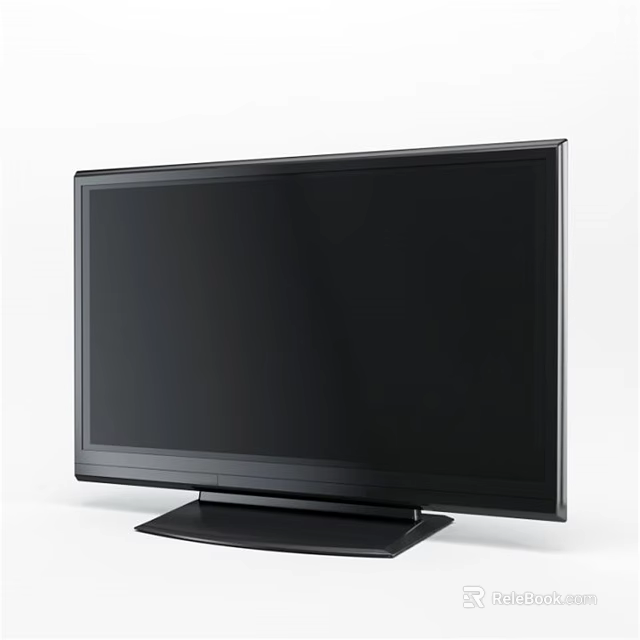 Modern Black Flat Screen Computer Monitor With Sleek Stand And Slim Design Profile 3d model 