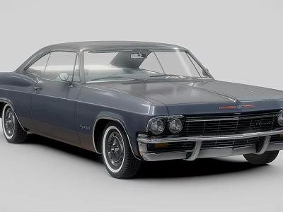 Gray Classic Two Door Car With Vintage Design Round Headlights And Sleek Body Lines 3d model