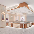 Luxurious Jewelry Store Interior With Glass Display Cases Golden Counters And Bright Lighting