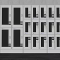 White Modern Public Storage Lockers With Secure Numbered Doors In Community Facilities 3d model