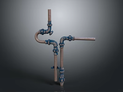 Industrial Style Light Fixture Combination With Metal Pipes And Vintage Design For Home Decor 3d model