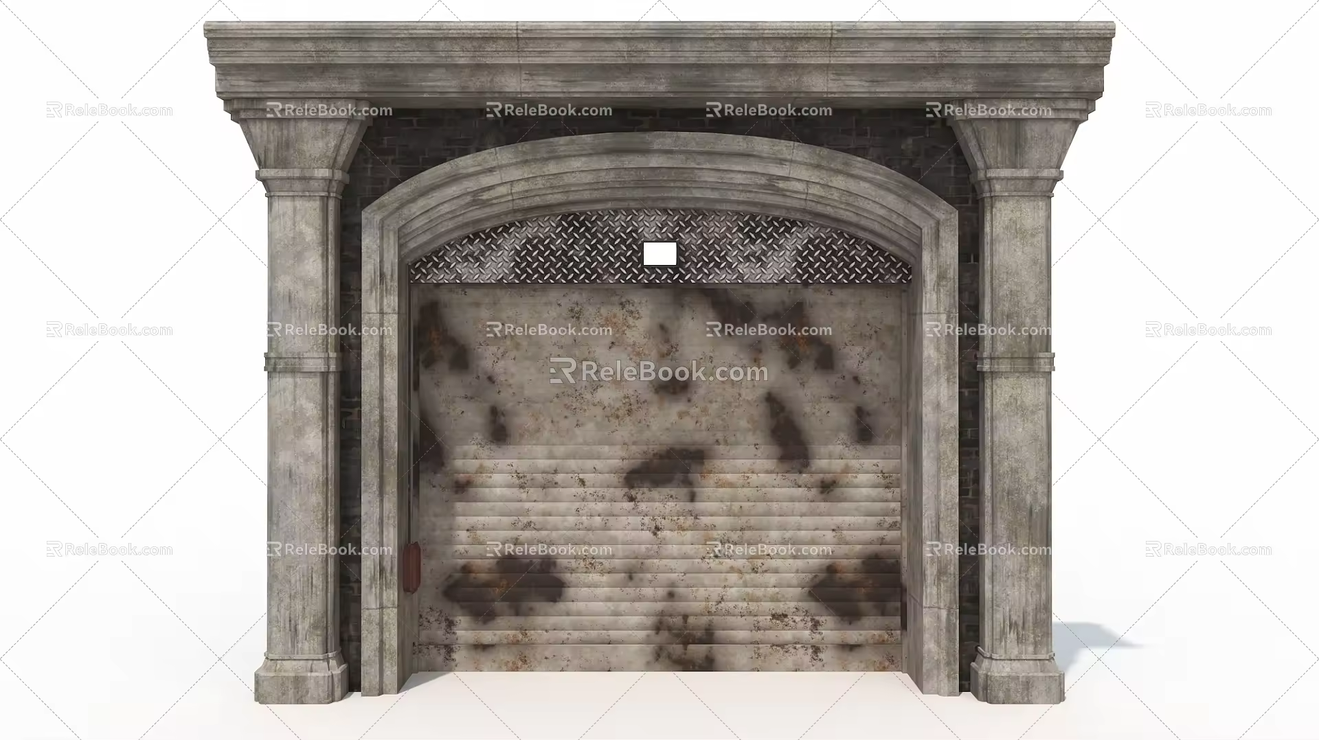 Automatic iron door European door and window building components 3d model