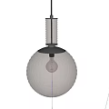 Modern Transparent Glass Spherical Pendant Light With Textured Surface And Chrome Top