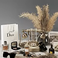 Luxury Accessories Collection Featuring Dior Shopping Bag Chanel Box And Pearl Necklace