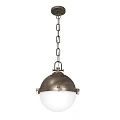 Antique Bronze Pendant Light With Hanging Chain And White Spherical Shade