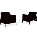 Two Black Single Sofas With Minimalist Design Armrests Backrests And Black Legs 3d model