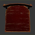 Red Wooden Chair With Simple Design Backrest And Smooth Seat Surface