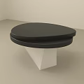 Modern Side Table With Black Circular Top And White Geometric Base Design 3d model
