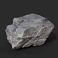 Natural Scene With Large Gray Rock Featuring Rough Surface Texture In Outdoor Setting 3d model