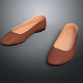Elegant Brown Leather Flat Shoes with Square Toe for Daily Wear