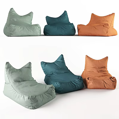Modern Colorful Bean Bag Chairs In Different Hues For Living Room Decor 3d model