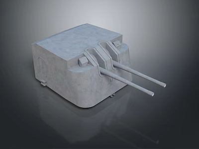 Concrete Sculpture Carving with Rectangular Base and Two Long Structural Bars 3d model