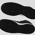 High Top Navy Blue And Black Nike Sneakers With White Sole Design