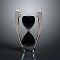 Modern Hourglass With Transparent Stand Black Body And Reflective Base