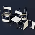 Modern Single Chair With Sleek Metal Frame And White Comfortable Seat