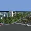 Urban Road Infrastructure With Multiple Lanes Pedestrian Crossings Street Lights And Green Belts