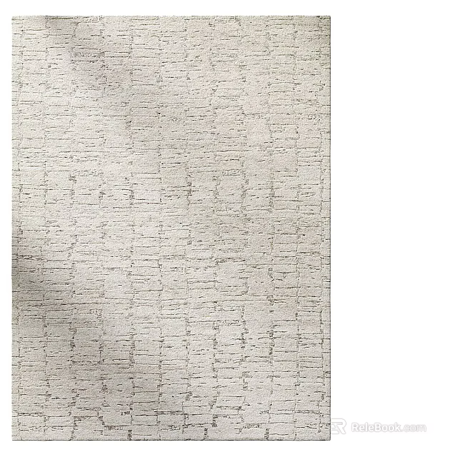 Modern Square Rug With Neutral Color Textured Design For Living Room Decor 3d model 