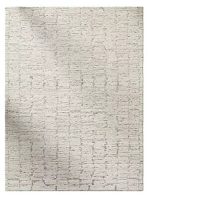 Modern Square Rug With Neutral Color Textured Design For Living Room Decor 3d model