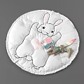Soft Round Cotton Play Mat With Rabbit Design Featuring Children Toys And Book
