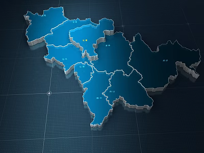 Map of Jilin Science and Technology Map of Jilin Province Map of Jilin Province 3d model