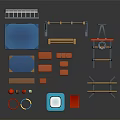 Multiple Basketball Court Layout Designs With Colorful Line Drawings And Plans