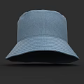 Light Blue Cotton Bucket Hat With Wide Brim And Simple Design 3d model