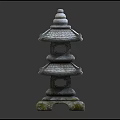 Traditional Japanese Stone Lantern Outdoor Light With Multi Layer Structure And Garden Decoration