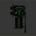 Green Radar Detection Instrument Featuring Fan Shaped Display Screen Knobs And Chain
