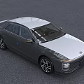 Hyundai Silver Gray Sedan with Modern Front Grille and Sleek Headlights Stylish Exterior Design