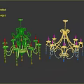 Elegant Golden Crystal Chandelier Lighting Fixture Set For Luxury Decorative Design