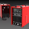 Red Industrial Welding Machine Model WS 250A With Digital Display And Control Knobs 3d model