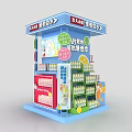 Baizhu Dhei Supermarket Display Supermarket Shelf Meichen Fast Food Stacking Head Pillar Container Display Cabinet 3d model