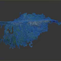Floating Terrain Structure With Green Vegetation Path And Small Figure On Top