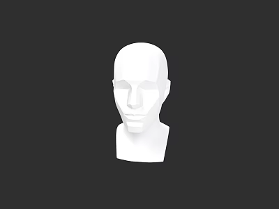 Simplified White Head 3D Model For Game Movie Character Design 3d model