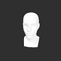Simplified White Head 3D Model For Game Movie Character Design