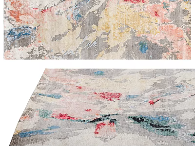Square Area Rug With Colorful Abstract Art Patterns For Home Decor 3d model