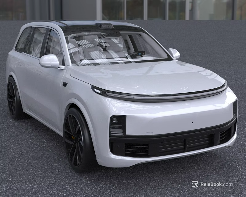 White Modern SUV With Sleek Exterior Black Wheels Panoramic Sunroof And Front Grille 3d model 