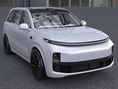 White Modern SUV With Sleek Exterior Black Wheels Panoramic Sunroof And Front Grille 3d model