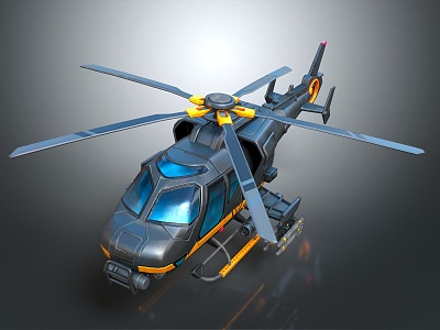 Modern Helicopter Black Hawk Combat Helicopter 3d model