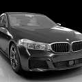 Black BMW Sedan Modern Sporty Exterior Design With Front Grille And Headlights