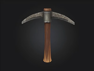 Pickaxe game props 3d model