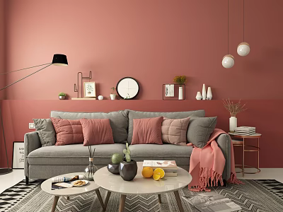 Nordic Double Sofa Sofa 3d model