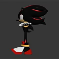 Shadow the Hedgehog Character with Black Red Stripes White Gloves Red Shoes and Outstretched Arms