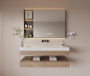 modern sink bathroom cabinet 3d model