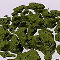 Green Wavy Spiral Textured 3D Garden Ornaments For Landscape Decor Design