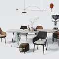 Modern Dining Table and Chair Combination Dining Table and Chair 3d model