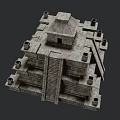 Ancient Stone Pyramid Architecture With Multi Tiered Stairs And Intricate Carved Details