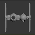 TIE Fighter Spacecraft Model With Angular Wings And Galactic Design Elements